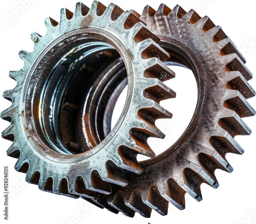 background removed transparent PNG of a metal steel spur gear for power transmission, used in mechanical engineering