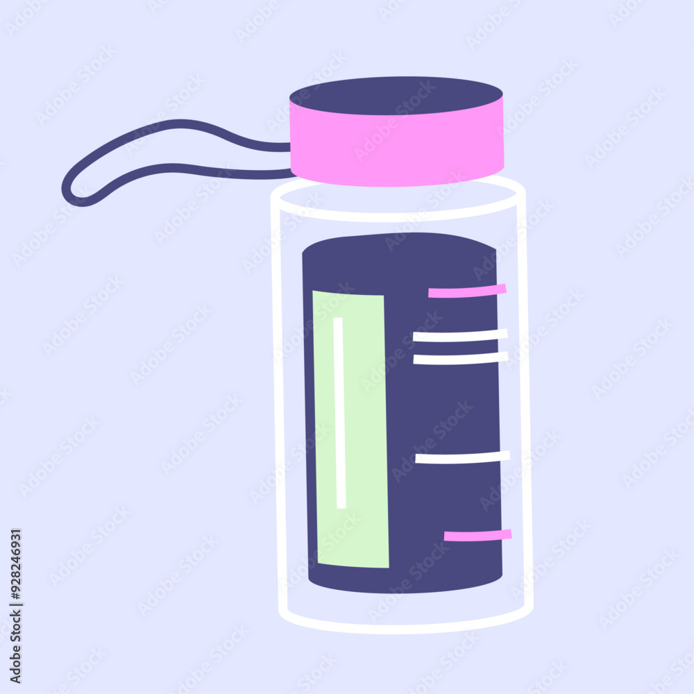 A bottle of clean drinking water for sports on blue background A bottle of clean drinking water for sports on blue background