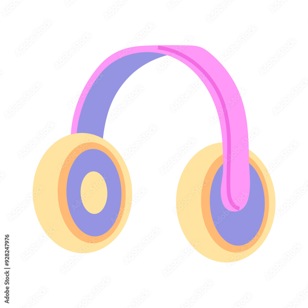 Modern headphones flat illustration isolated on white background Modern headphones flat illustration isolated on white background