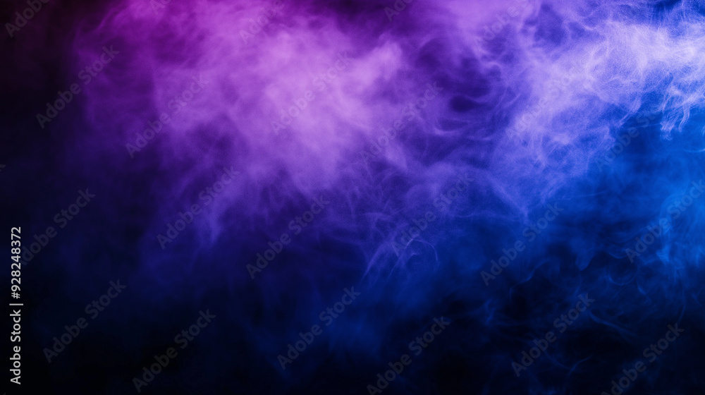 Colorful smoke swirls in purple and blue tones against a dark background Colorful smoke swirls in purple and blue tones against a dark background