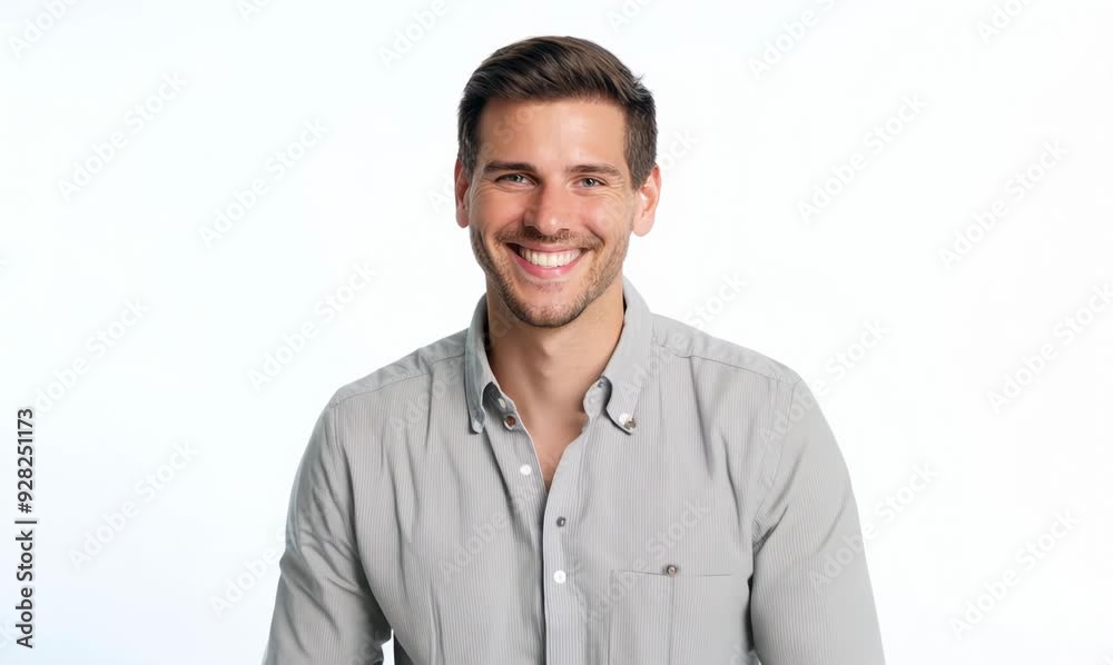 Portrait of a handsome young man smiling isolated on a white background Portrait of a handsome young man smiling isolated on a white background