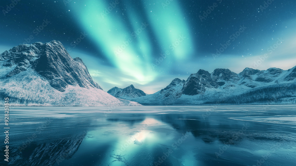 Naklejka premium sunrise over the mountains