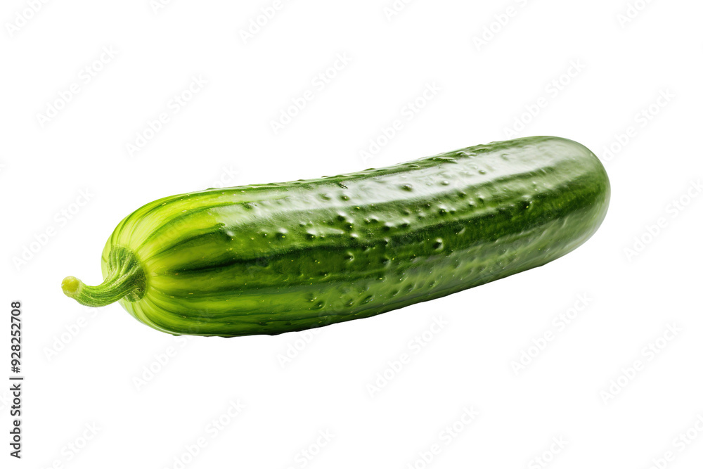 A Single Cucumber, Perfectly Illuminated, Against a White Background on a White or Clear Surface PNG Transparent Background. A Single Cucumber, Perfectly Illuminated, Against a White Background on a White or Clear Surface PNG Transparent Background.