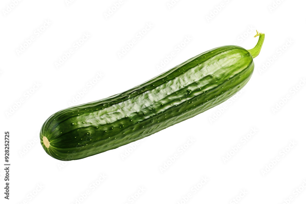 A Crisp Cucumber, Ready To Be Sliced, Against A White Background on a White or Clear Surface PNG Transparent Background. A Crisp Cucumber, Ready To Be Sliced, Against A White Background on a White or Clear Surface PNG Transparent Background.