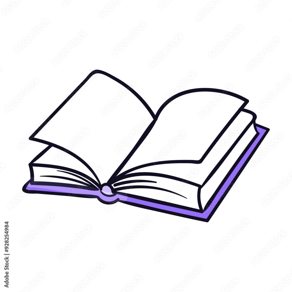 Hand drawn book cartoon illustration isolated on the white Hand drawn book cartoon illustration isolated on the white