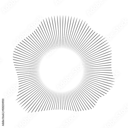 Concentric audio rhythm line radial circle sound wave dynamic set. Radial signal, pulse or vibration element. Depicting audio music.