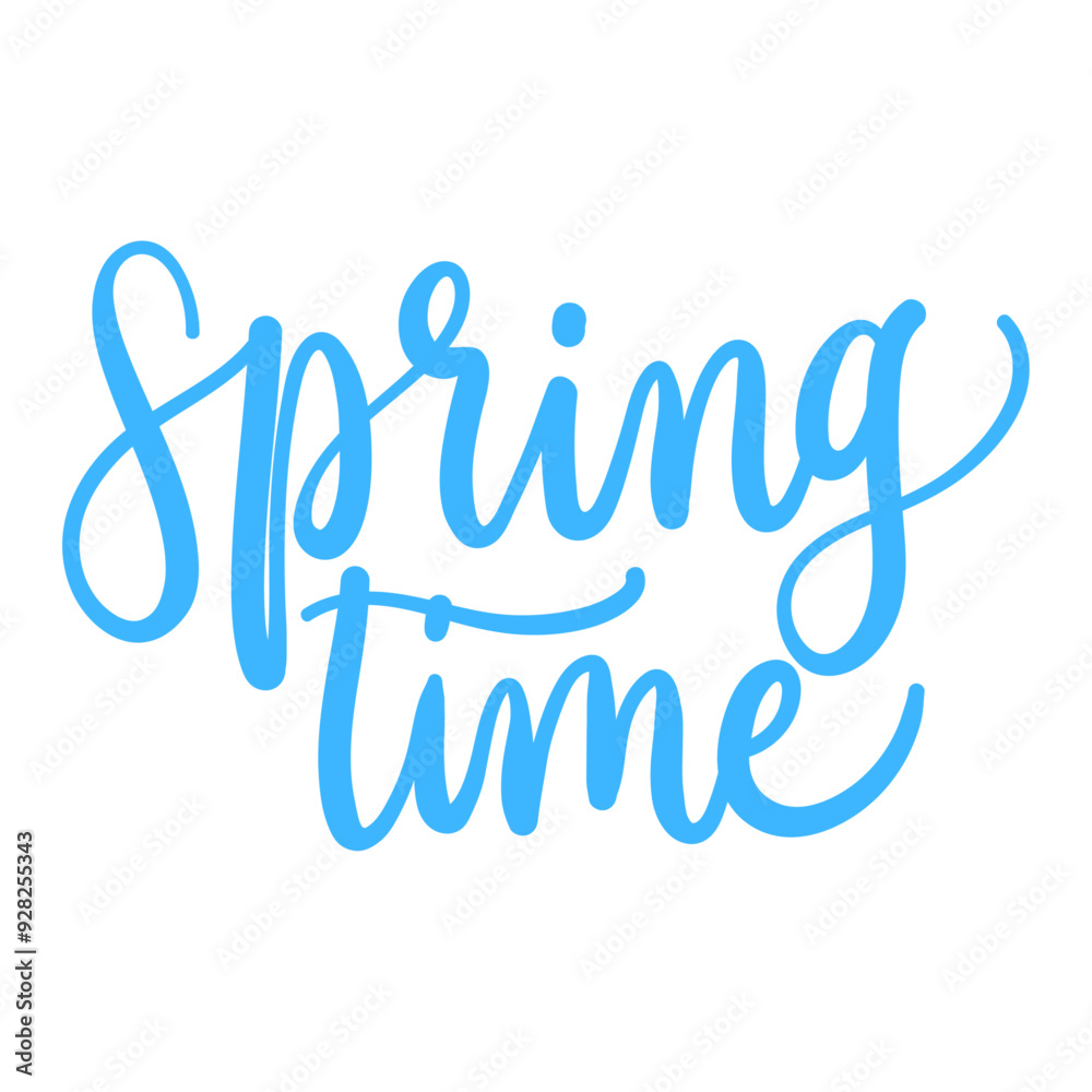 Fototapeta premium Hello spring typography with colorful decoration on white