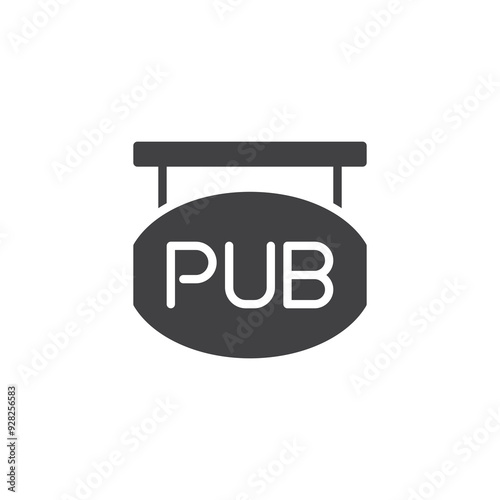 Hanging pub sign vector icon