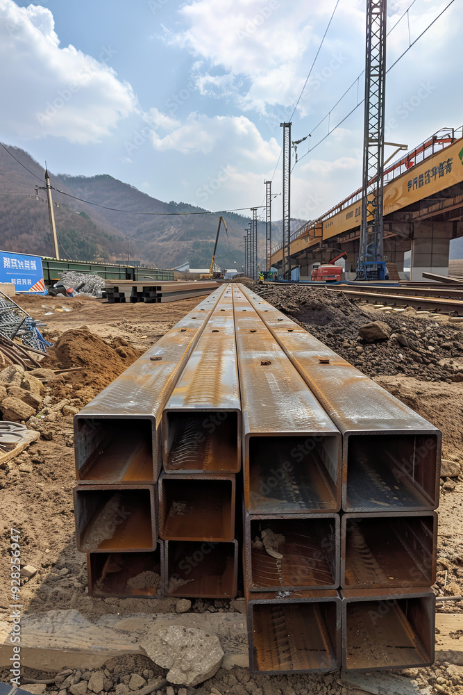 Fototapeta premium Square tube galvanized steel pipe