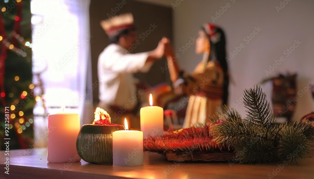 couple dancing on christmas and new year's eve at home couple dancing on christmas and new year's eve at home