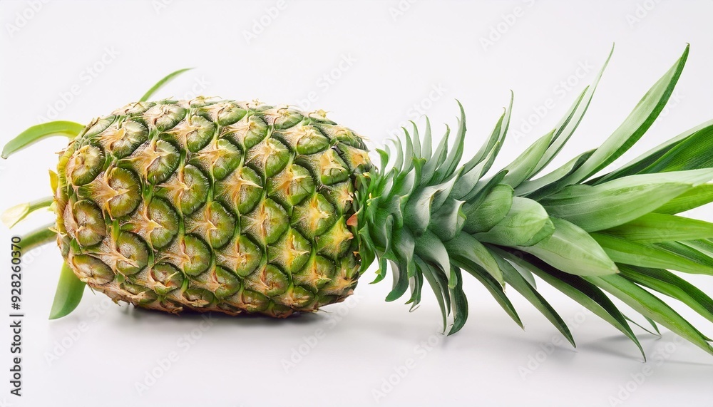 Natural Fresh Green Pineapple with Leaf and Flower: Pure Organic Goodness Natural Fresh Green Pineapple with Leaf and Flower: Pure Organic Goodness