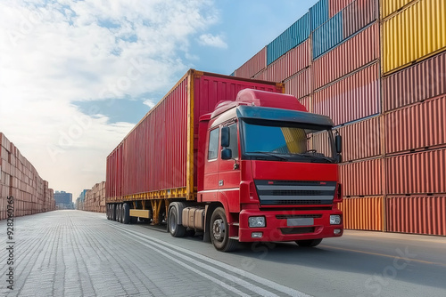 Container Trucks Parked Loa...