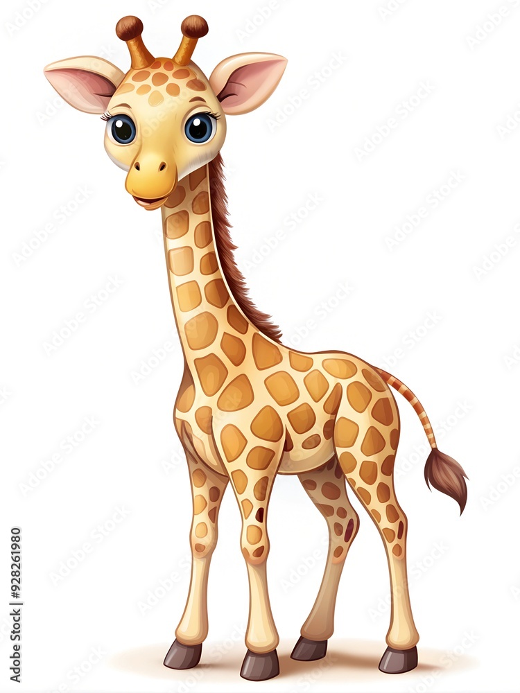 Cute giraffe illustration isolated on white background Cute giraffe illustration isolated on white background