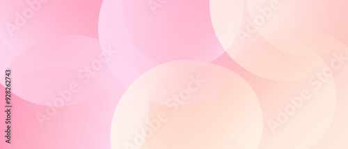 Minimalist banner background in pink and yellow gradations. Pastel colorful circle effect style geometric abstract background for brand book, graphic design, web, banner, poster, cover.