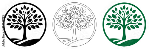 Tree icon. Tree design. vector tree. cartoon tree. line tree.
