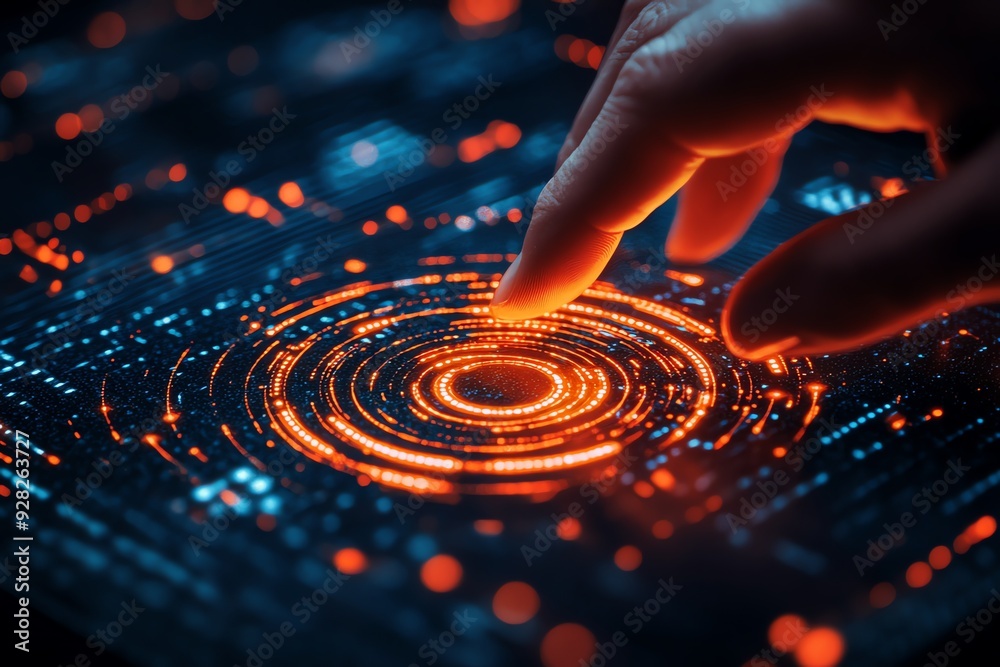 Finger Interacting with Digital Interface. Finger Interacting with Digital Interface.