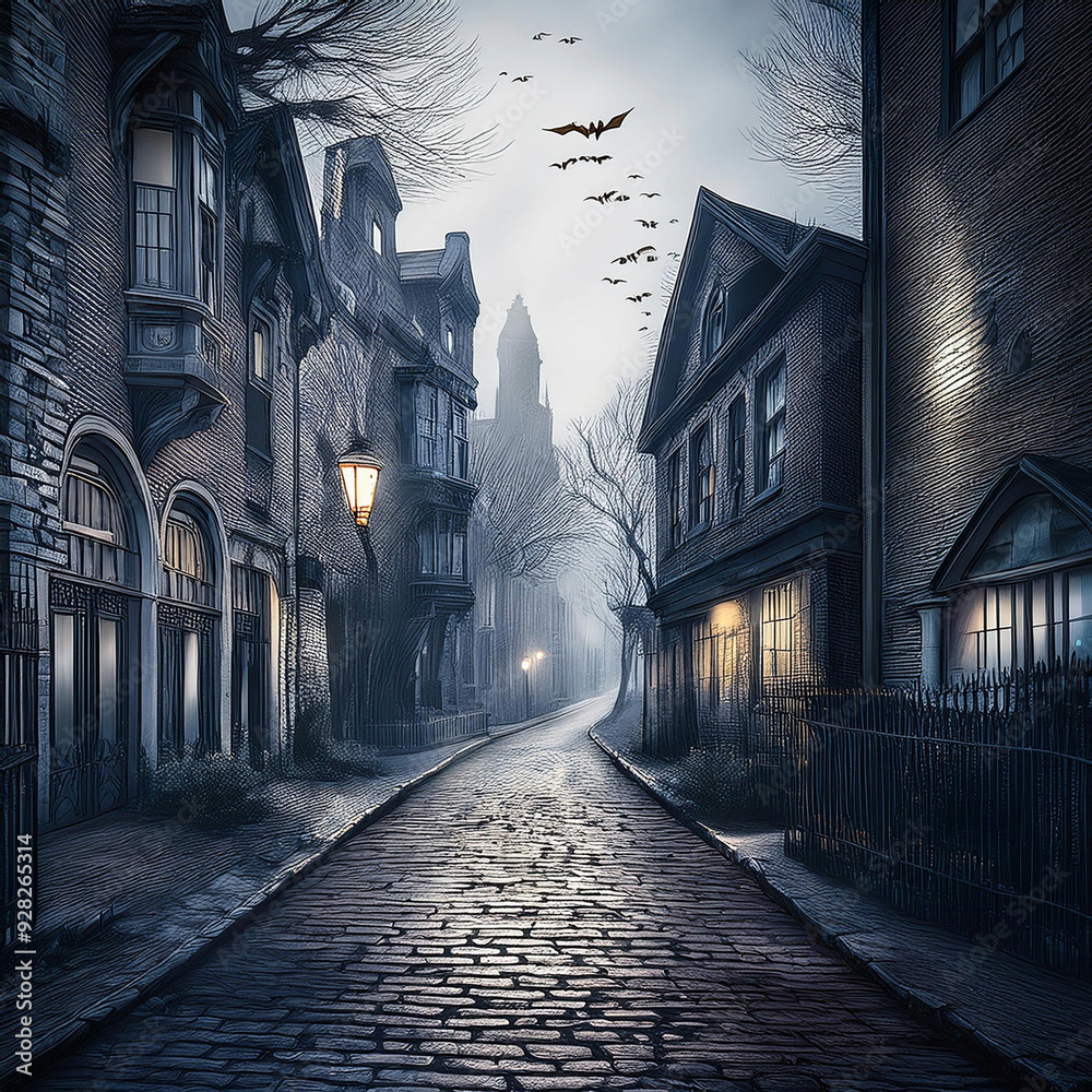 Obraz premium 으스스한 길거리의 모습