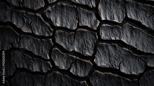 Artistic rendering of honey locust tree bark, focusing on the interplay of dark, thorny ridges and deep grooves, creating a surreal texture effect