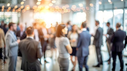 Soft Focus Business Gathering - Gentle blur effect showcasing a business gathering with blurred figures. 