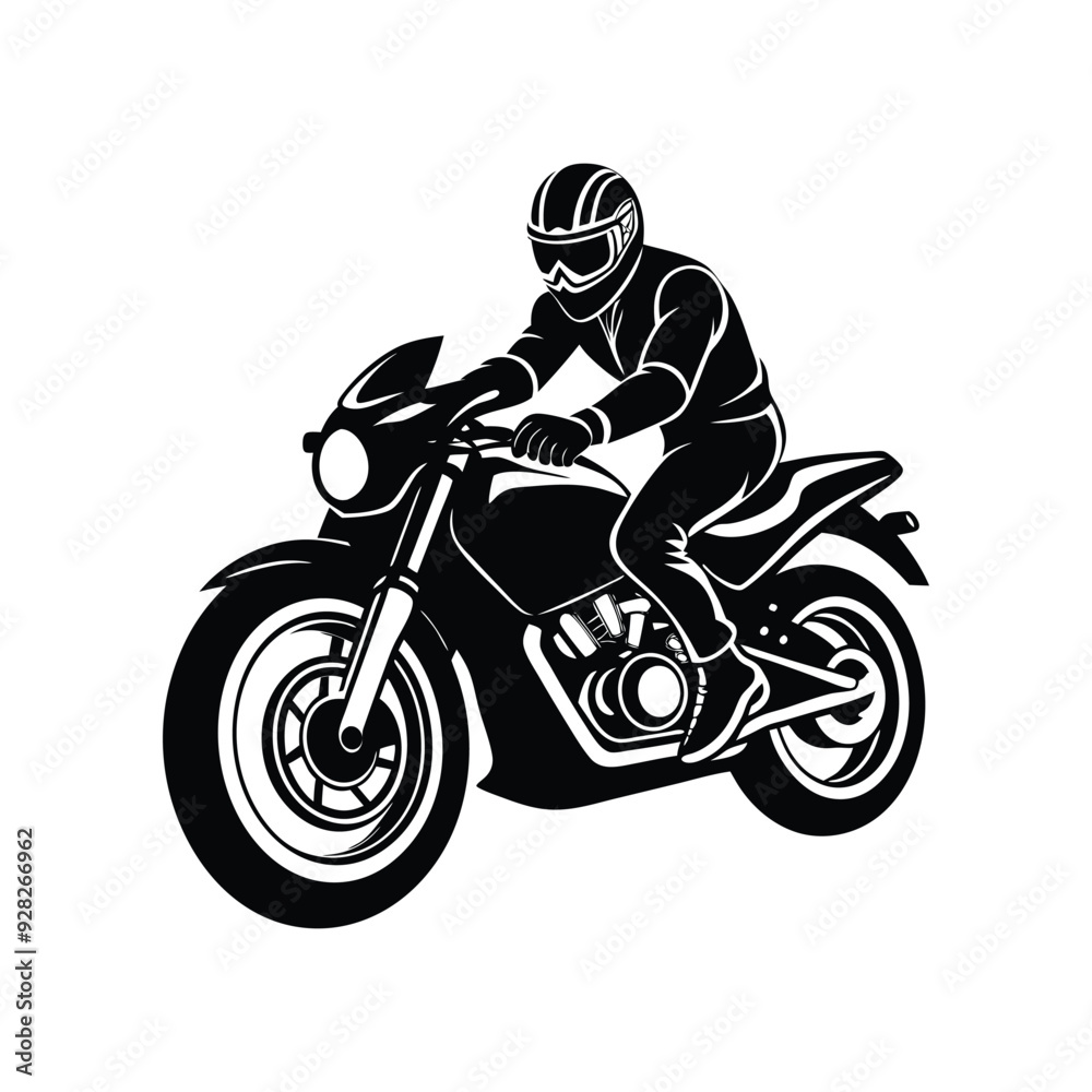 Minimal Motorcycle Silhouette In Action Pose Minimal Motorcycle Silhouette In Action Pose