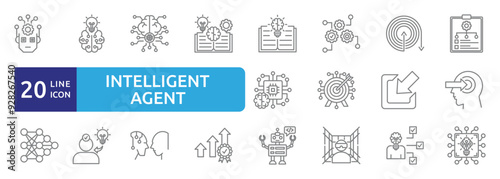 intelligent agent icon set