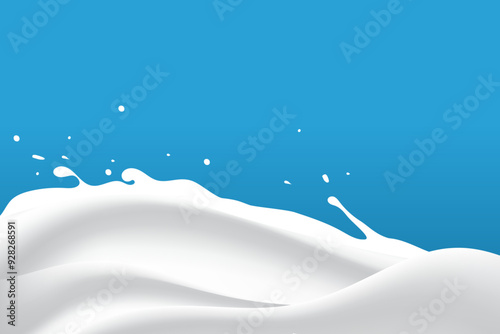 white milky waves on a blue background