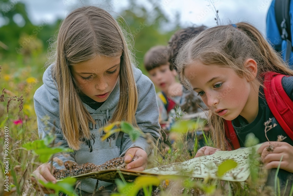 Exploring Classes Children exploring a nature reserve, collaborating to identify wildlife ...