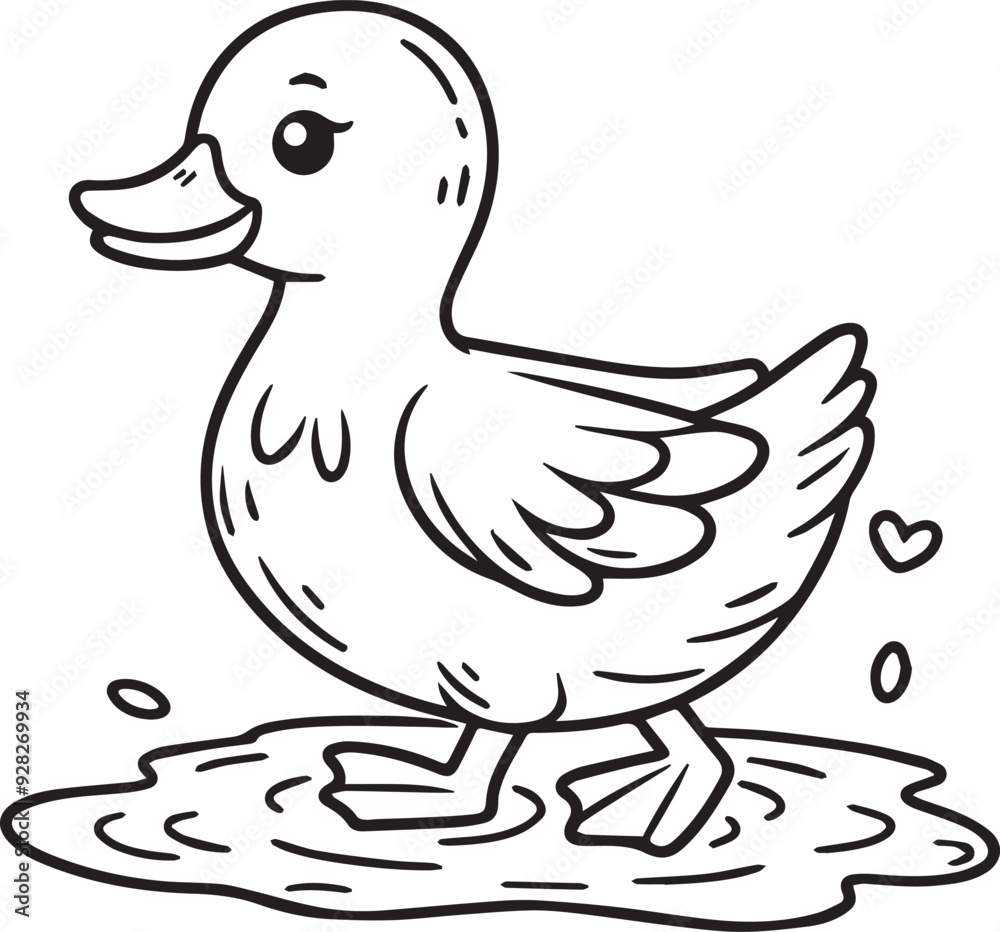 Duck lineart coloring book illustration Duck lineart coloring book illustration