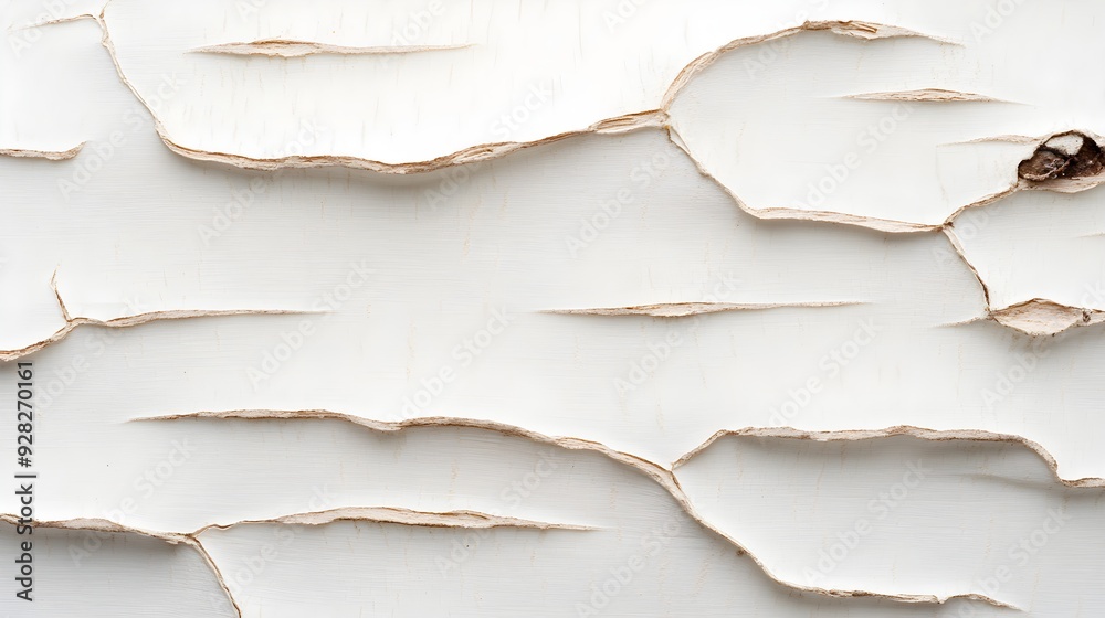 Detailed view of silver birch bark, showcasing smooth pale surface with peeling sections and dark scars, highlighting the tree's unique character Detailed view of silver birch bark, showcasing smooth pale surface with peeling sections and dark scars, highlighting the tree's unique character