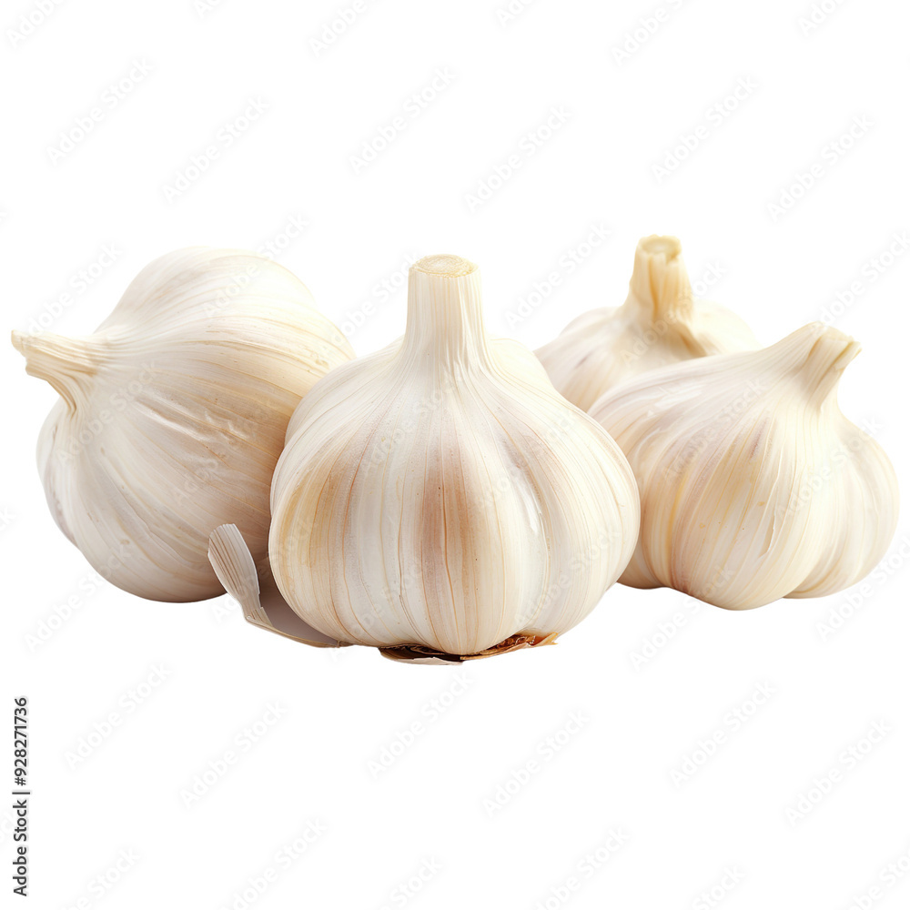 Obraz premium Garlic isolated on a transparent background
