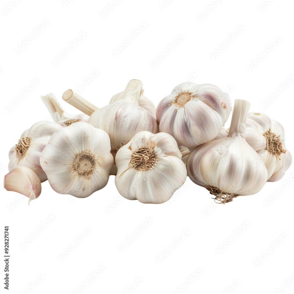 Garlic isolated on a transparent background