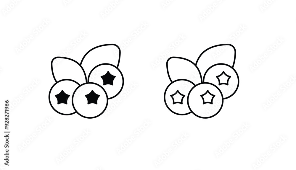 Fototapeta premium Blueberry icon design with white background stock illustration