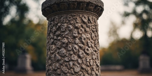 closeup of an ancient classic stone column. photo