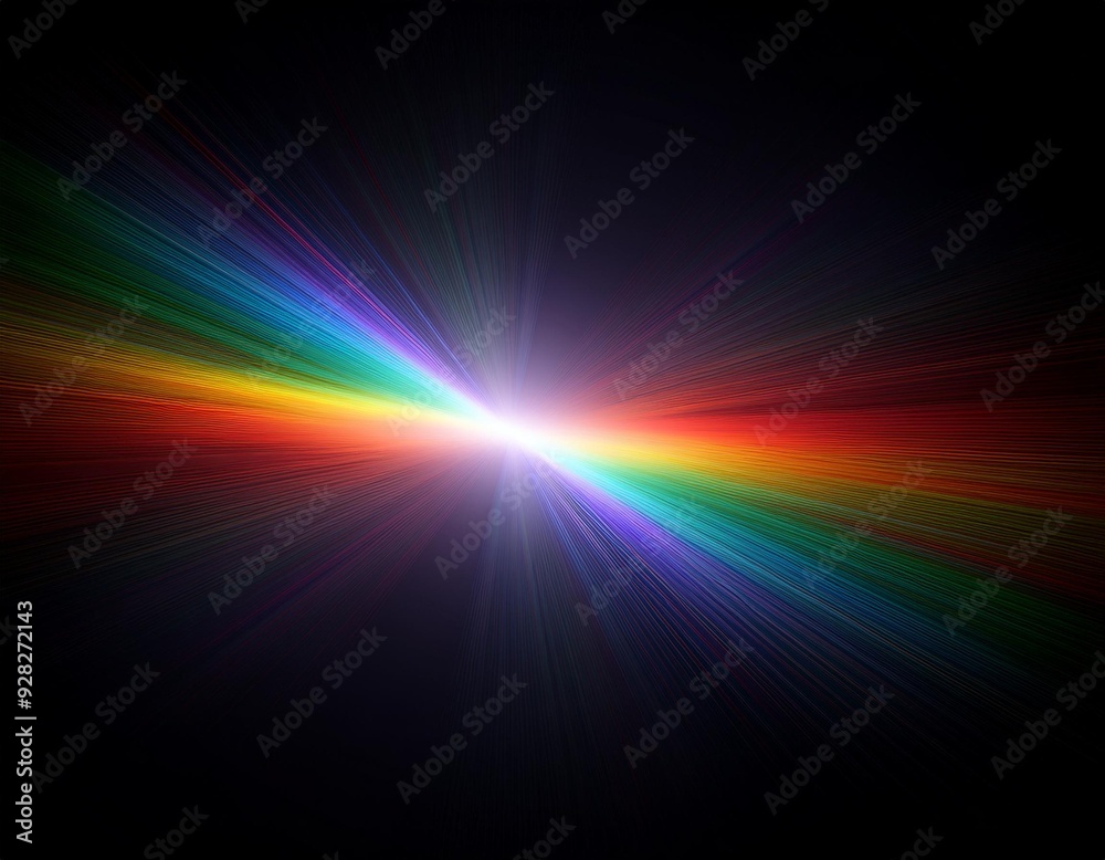 A Prism Rainbow Light on dark Background Overlay. Crystal flare abstract effect A Prism Rainbow Light on dark Background Overlay. Crystal flare abstract effect
