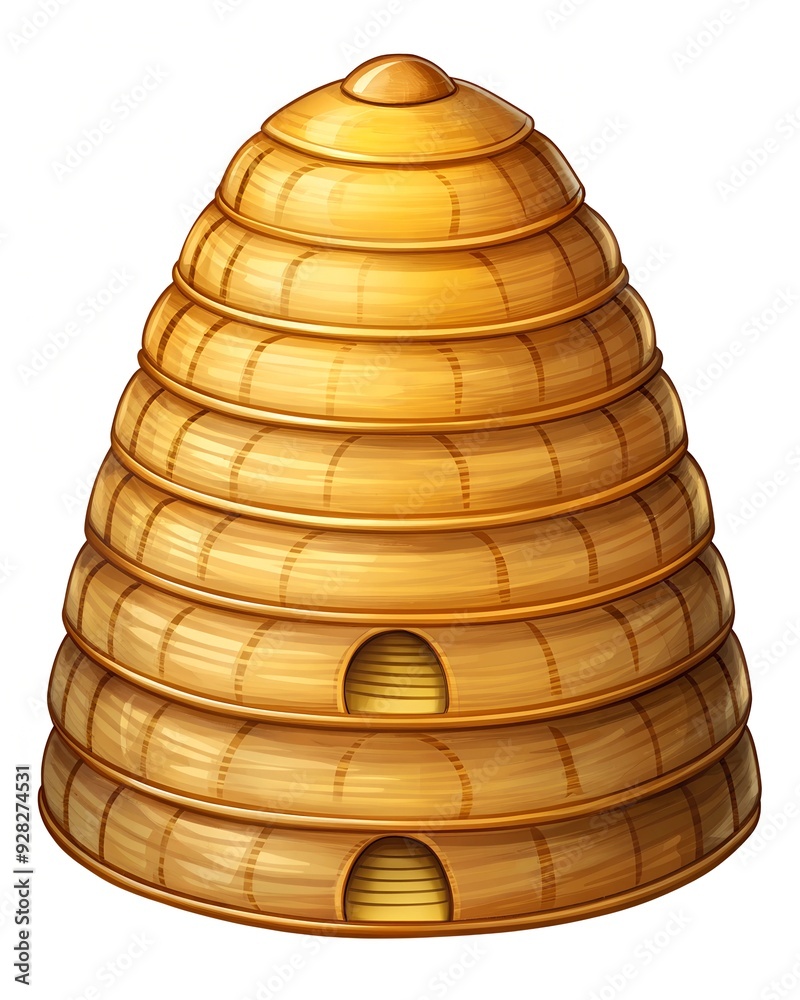 A beehive clipart illustration isolated on white background A beehive clipart illustration isolated on white background