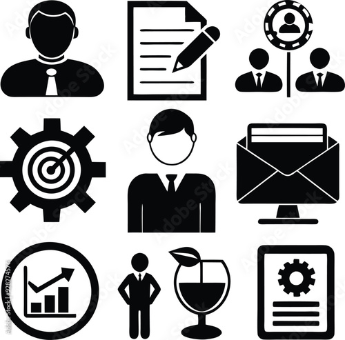 Human Resource versatile Black Silhouette Vector Series