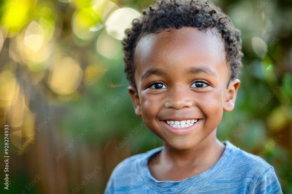 Young Boy Smiling, Generative AI Young Boy Smiling, Generative AI