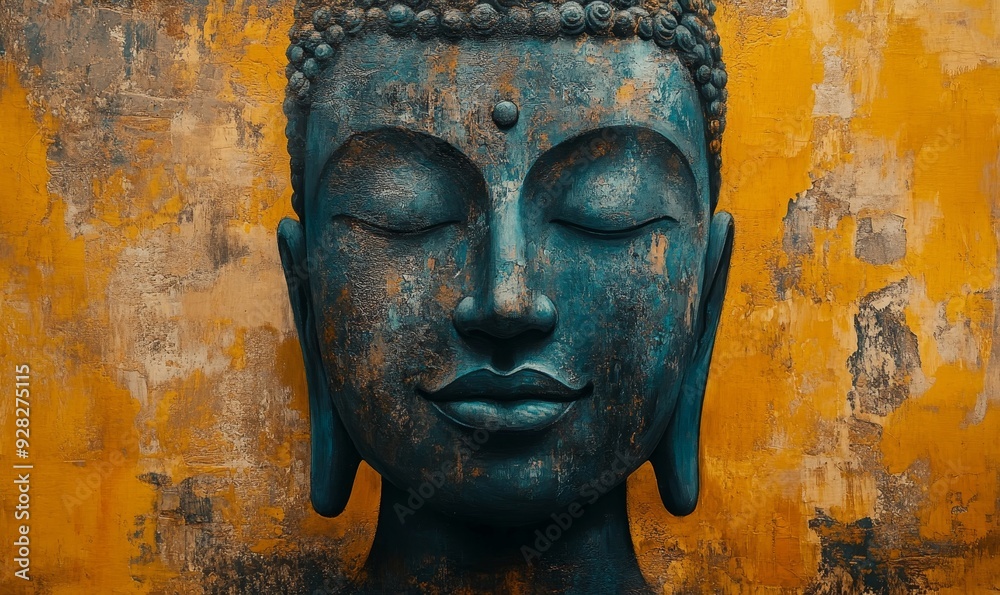 Abstract Buddha face oil painting for meditation art on textured background. Concept Buddha, Face, Oil Painting, Meditation Art, Textured Background, Generative AI Abstract Buddha face oil painting for meditation art on textured background. Concept Buddha, Face, Oil Painting, Meditation Art, Textured Background, Generative AI