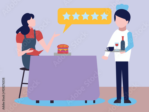 The girl is giving the burger a star rating.