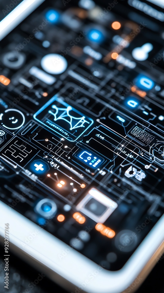 Fototapeta premium Futuristic Smartphone Interface.