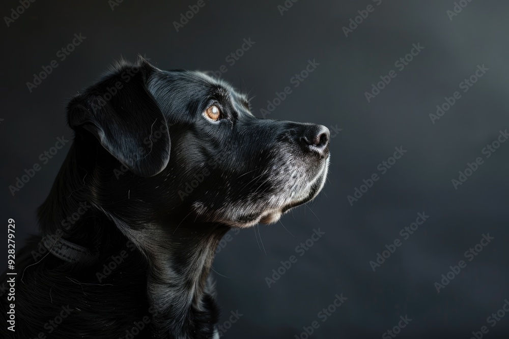 Portrait of a dog with a solid backdrop, offering plenty of space for text overlays Portrait of a dog with a solid backdrop, offering plenty of space for text overlays