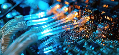 Circuit Board with Fiber Optic Cables