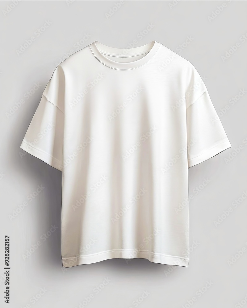 A white t-shirt on a gray background A white t-shirt on a gray background