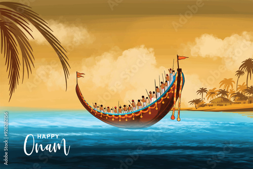 Happy onam celebration card background