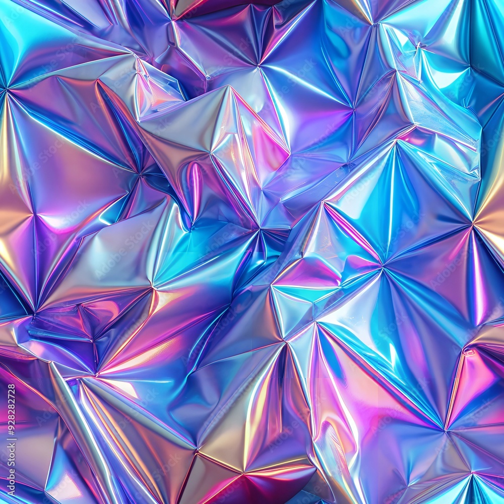 Seamless 80s Holographic Neon Plexiglass Geometric Cubes Pattern. Perfect for: 80s-themed events, Retro designs Seamless 80s Holographic Neon Plexiglass Geometric Cubes Pattern. Perfect for: 80s-themed events, Retro designs