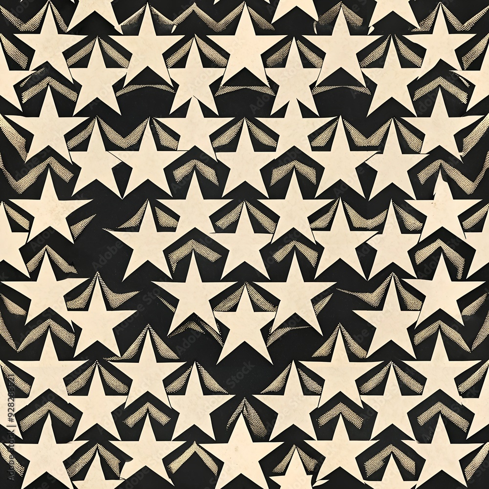 Seamless Monochrome Abstract Star Pattern. Perfect for: Modern interiors, Trendy designs Seamless Monochrome Abstract Star Pattern. Perfect for: Modern interiors, Trendy designs