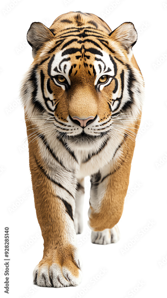 Obraz premium 3D Illustration of Royal Bengal tiger stalking on transparent background