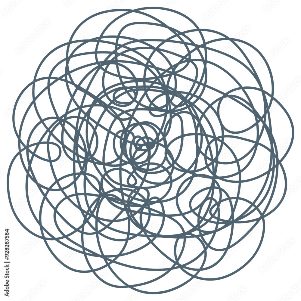 Tangled ball of doodles. Sketch. Careless skein of scribbles. Vector illustration. Hand drawn curls folded into a ball shape. Chaotic lines in green pen. Outline on an isolated background. Tangled ball of doodles. Sketch. Careless skein of scribbles. Vector illustration. Hand drawn curls folded into a ball shape. Chaotic lines in green pen. Outline on an isolated background.