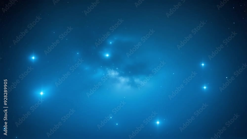 4k starry  deep blue night sky clusters of stars spread across a blue nebula illuminated abstract sphere surface fog cosmos, starry, design, round, satellite,travel through space stars, illustration	