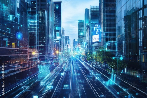 Digital Cityscape  A Futuristic Vision of Urban Technology